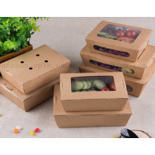 OEM Recyclable Disposable Eco-Friend Kraft Paper Lunch Box Food Container